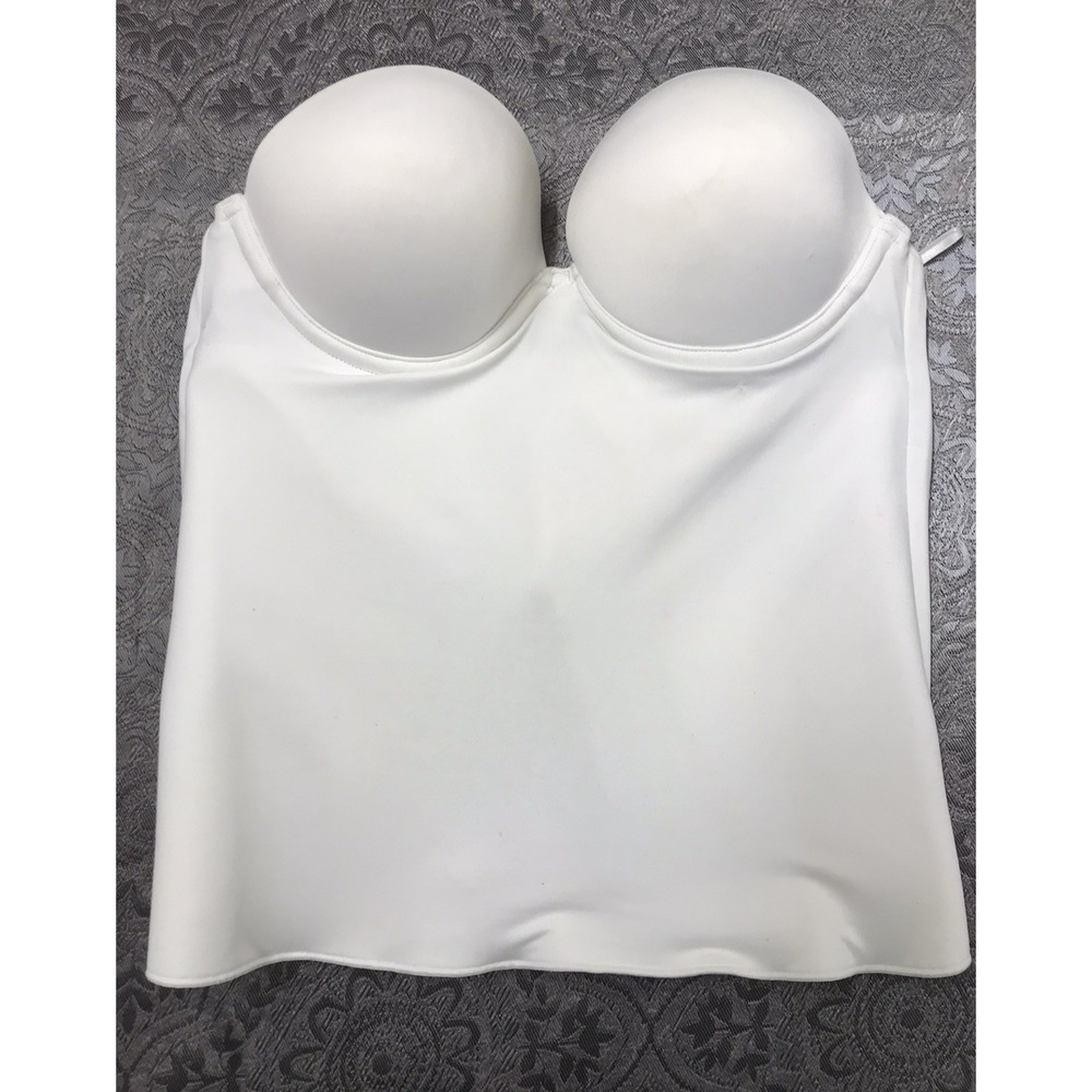 Women's Felina Lingerie Sz 36A Bustier Corset Shaper Solid White Lightly Padded